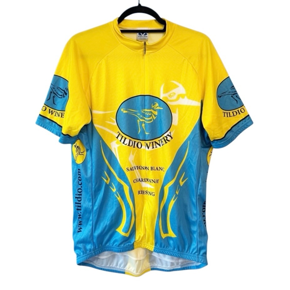 Voler Unisex Tildio Windery Lake Chelan Cycling Jersey Yellow Blue Size XL